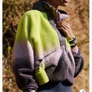 FP Movement Hit the Slopes fleece button up jacket-yellow ombré size XS